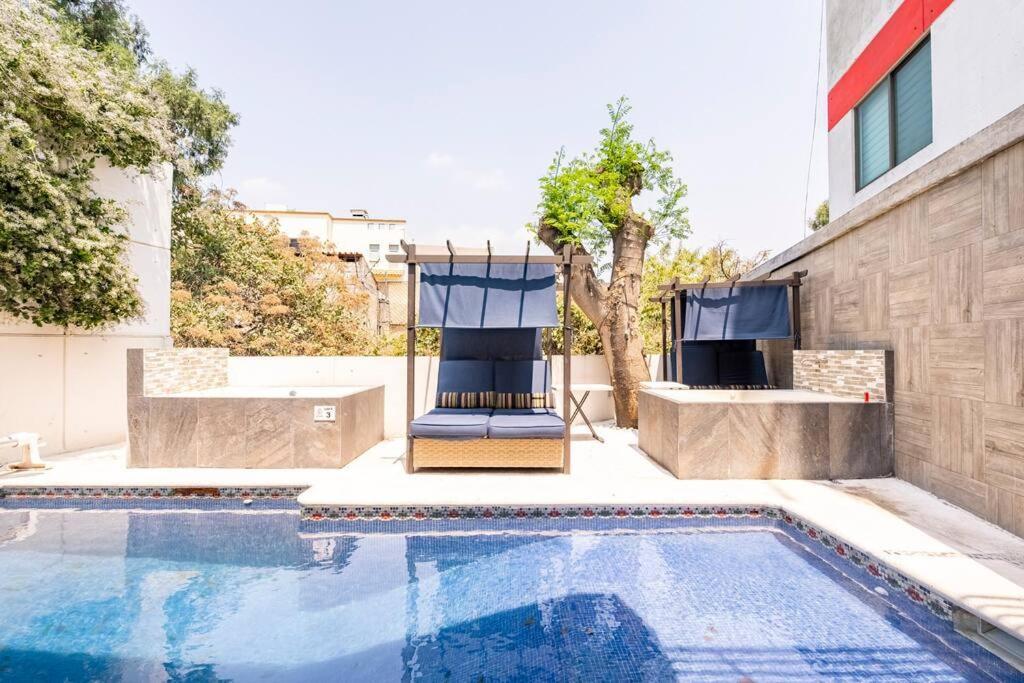 Loft Arte Y Diseno, Terraza, Asador, 3 Pantallas "Cuernavaca Somos El Unico Airbn Que Te Ofrece 2 Exclusivos Jacuzzis Profesionales Con Agua Caliente Y Sistema De Hidromasaje, Tipo Spa" Fraccionamiento Vigilancia 24 Horas Lejlighed Eksteriør billede